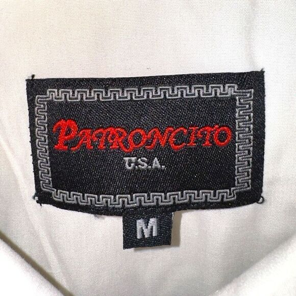 Patroncito USA Off-White Pearl Snap Cowboy Western Shirt Size M - Picture 2 of 13
